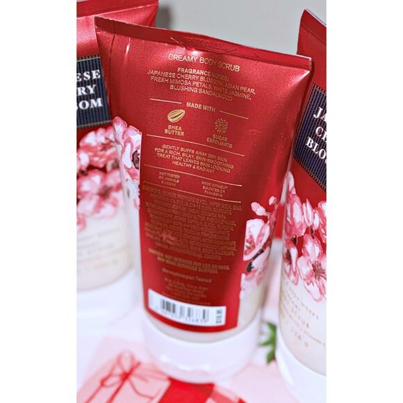 Bath & Body Works 8 oz Japanese Cherry Blossom Creamy Body Scrub Floral x3 - Picture 4 of 5